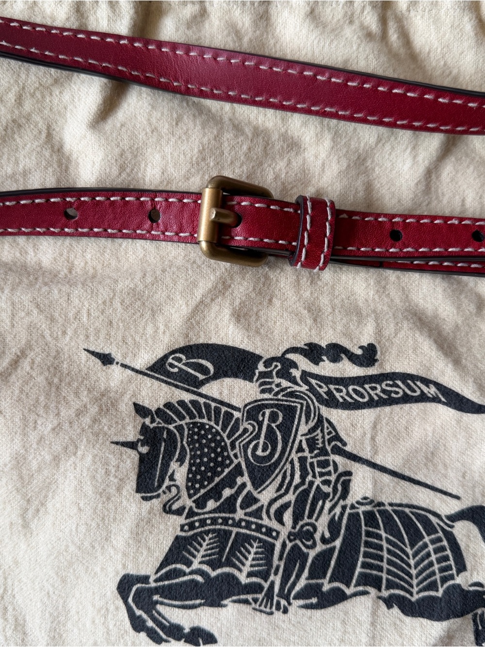 Burberry House Check Jute Clutch Crossbody Red Leather Trim - Picture 12 of 13